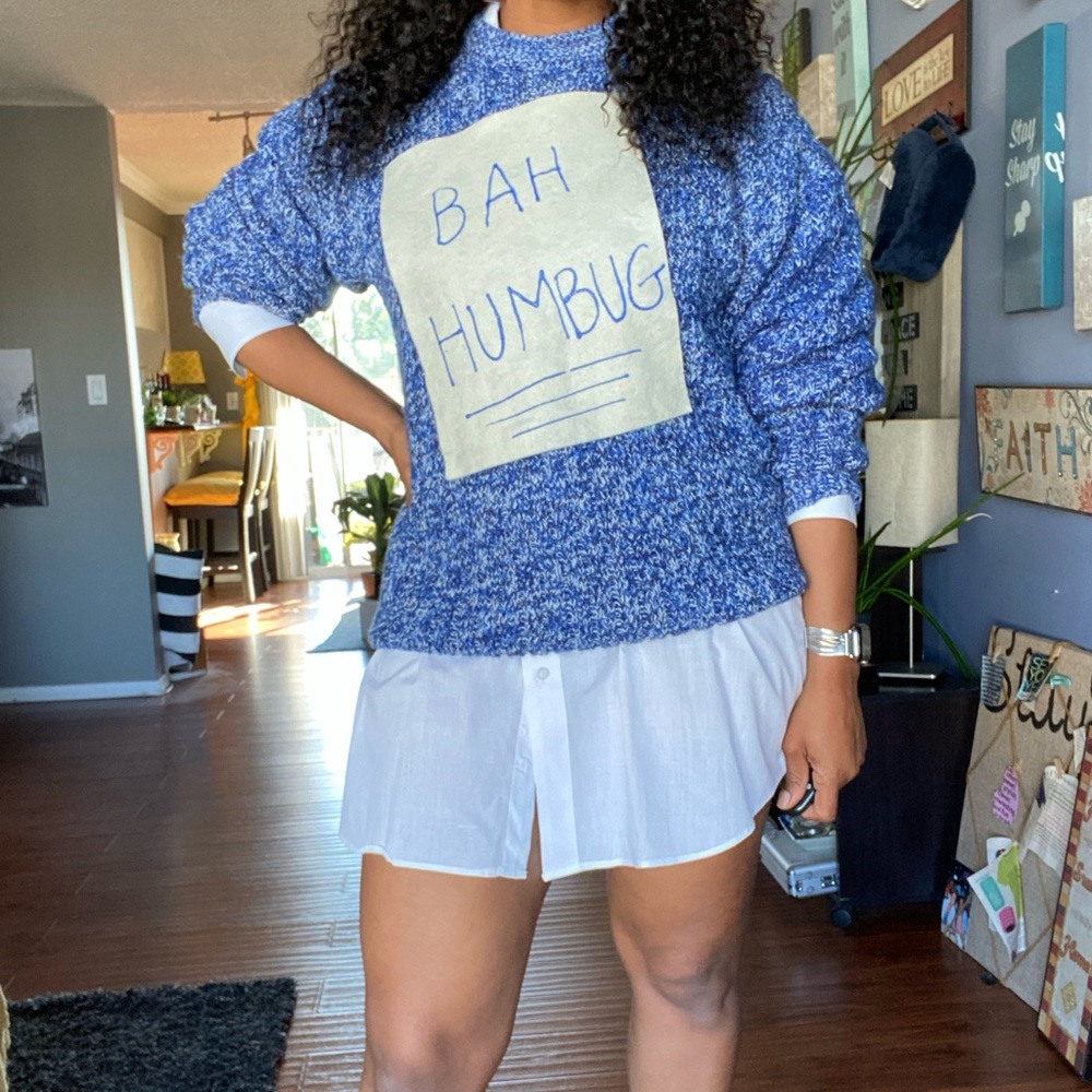 Two pieces for the price of one Sweater with Oversized Button Down.